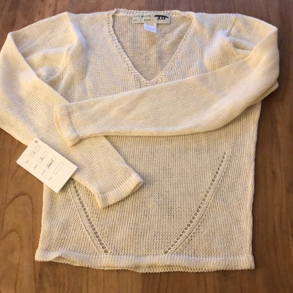 Linen V neck knit